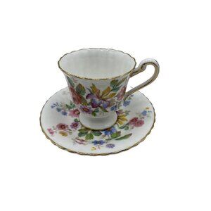 Paragon Demitasse Tea Cup Saucer To Her Majesty Queen England Queens Garden 4 oz